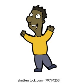 caricatura de un hombre emocionado