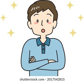 Excited man with shining eyes
