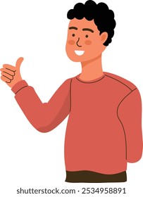 Excited Person Character with Cartoon Style. Vector Illustration