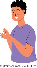 Excited Person Character with Cartoon Style. Vector Illustration