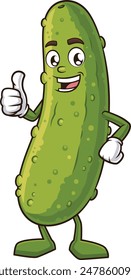 Excited pickle thumbs up vector illustration