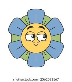 Excited positive smiling daisy flower