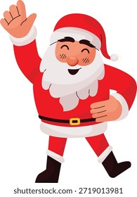 Aufgeregter Weihnachtsmann posiert tanzen bereit Weihnachten Feier Party fröhlichen Feiertag Geist fröhlichen Charakter festlich saisonale Spaß Vektorgrafik.