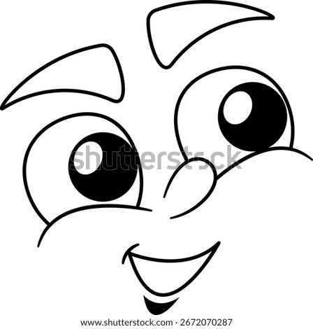 Excited satisfied face emoticon vector illustration