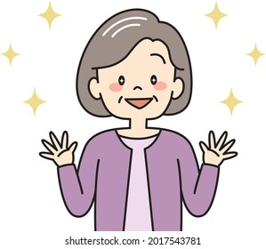 Excited senior woman with shining eyes
