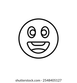 Ícone de smiley animado. Simples ícone de rosto animado para mídias sociais, aplicativo e web design. Ilustração vetorial