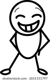 Contorno do vetor do Stickman de pé animado