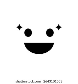 Rosto Emocionado Emoji Feliz com Olhos Brilhantes