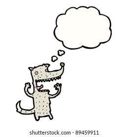 aufgeregter Wolfskartoon