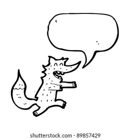 aufgeregter Wolfskartoon