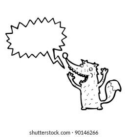 excited wolf cartoon