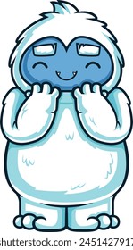 Excited yeti monster vector illustration