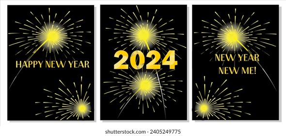 the excitement of the 2024 New Year wrapped in fireworks