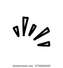 Excitement burst with black exclamation marks on white background