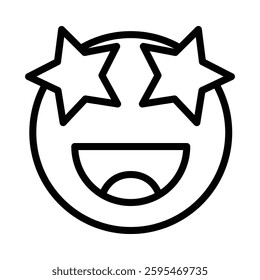 Excitement icon illustration in line style. Perfect for website mobile app presentation. Suitable for any user interface and user experience