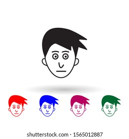 Excitement on face multi color icon. Simple glyph, flat vector of facial expressions icons for ui and ux, website or mobile application