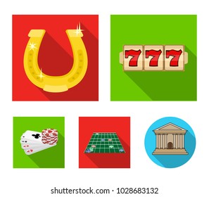 Excitement, recreation, hobby and other web icon in flat style., Casino, entertainment, institution icons in set collection.