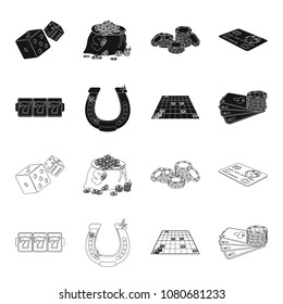Excitement, recreation, hobby and other web icon in black,outline style., Casino, entertainment, institution icons in set collection.