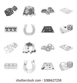 Excitement, recreation, hobby and other web icon in outline,monochrome style., Casino, entertainment, institution icons in set collection.