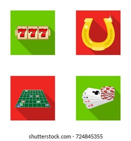 Excitement, recreation, hobby and other web icon in flat style., Casino, entertainment, institution icons in set collection.