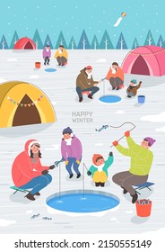 Exciting and beautiful winter travel illustration