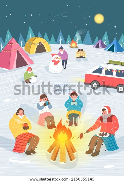 Exciting and\
beautiful winter travel\
illustration
