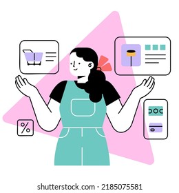 Exciting Black Friday Online Shopping Illustration for Web and App Featuring Discounts, Flash Sales, and E-Commerce Convenience