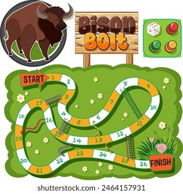 Exciting board game with bison theme