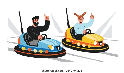 Exciting Bumper Car Ride Enjoying the Thrill of Amusement Park Fun Times