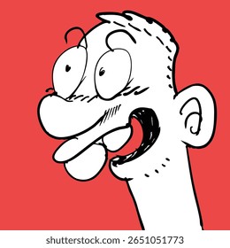 desenho animado homem retrato, ilustração vetorial