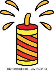 Exciting Firecrackers Icon Representing Celebration, Festivity, and Joy, Perfect for Highlighting Parties, Festivals, and Special Occasions with a Burst of Color and Sound.