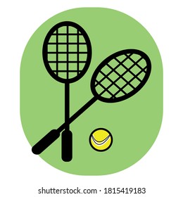 

An exciting game of badminton. Sports recreation.
