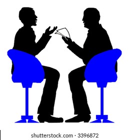 Exciting job interview. Vector illustration.