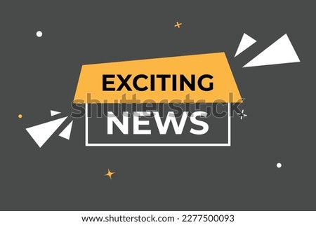 Exciting News Button. Speech Bubble, Banner Label Exciting News