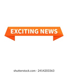 Exciting News Orange Rectangle Ribbon Shape For Interesting Information Trending Viral Promotion
