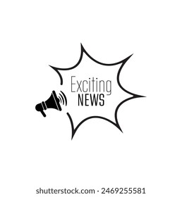 exciting news sign on white background