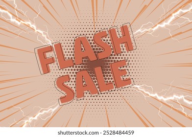 Exciting Peachflash sale banner with lightning effects, perfect for promoting limited time discounts and special offers. Ideal for online store promotions, ecommerce ads, social media posts. EPS 10