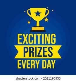 Exciting prizes every day rewards web banner template design vector