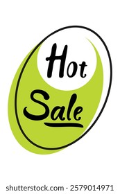 Exciting promotional sign featuring hot sale announcement in vibrant green design