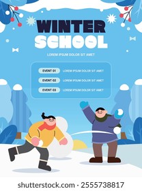 Exciting winter vacation special lecture template