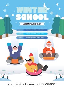 Exciting winter vacation special lecture template