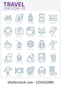 Exciting world travel vacation line icon
