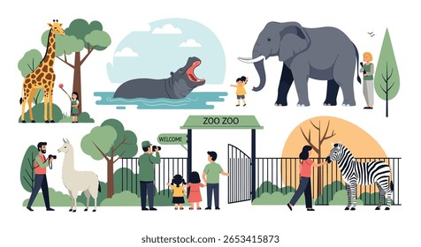 Emocionantes aventuras no parque zoológico observando a magnífica vida selvagem em habitats naturais