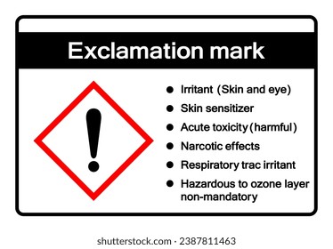 Exclamatiomn Mark Symbol Sign ,Vector Illustration, Isolate On White Background Label .EPS10