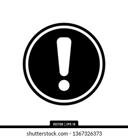 Exclamation Alert Traffic Sign Icon Vector Illustration Logo Template