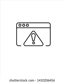 exclamation with browser line icon,vector best line icon.