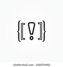 exclamation button icon for coding