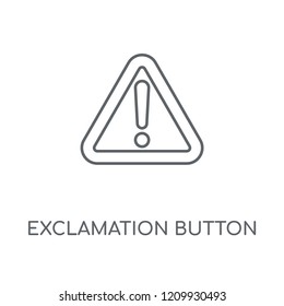 Exclamation button linear icon. Exclamation button concept stroke symbol design. Thin graphic elements vector illustration, outline pattern on a white background, eps 10.