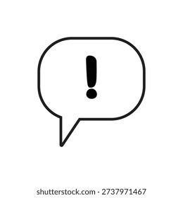Exclamation Chat Bubble Outline Icon