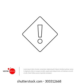 Exclamation danger alert icon - Vector Illustration